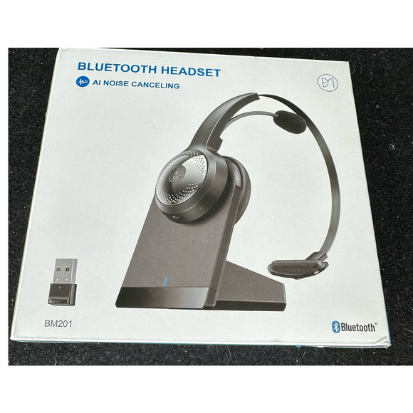 BRAMMAR Wireless Headset, Bluetooth Headset with Noise Cancelling Microphone - Picture 2 of 9